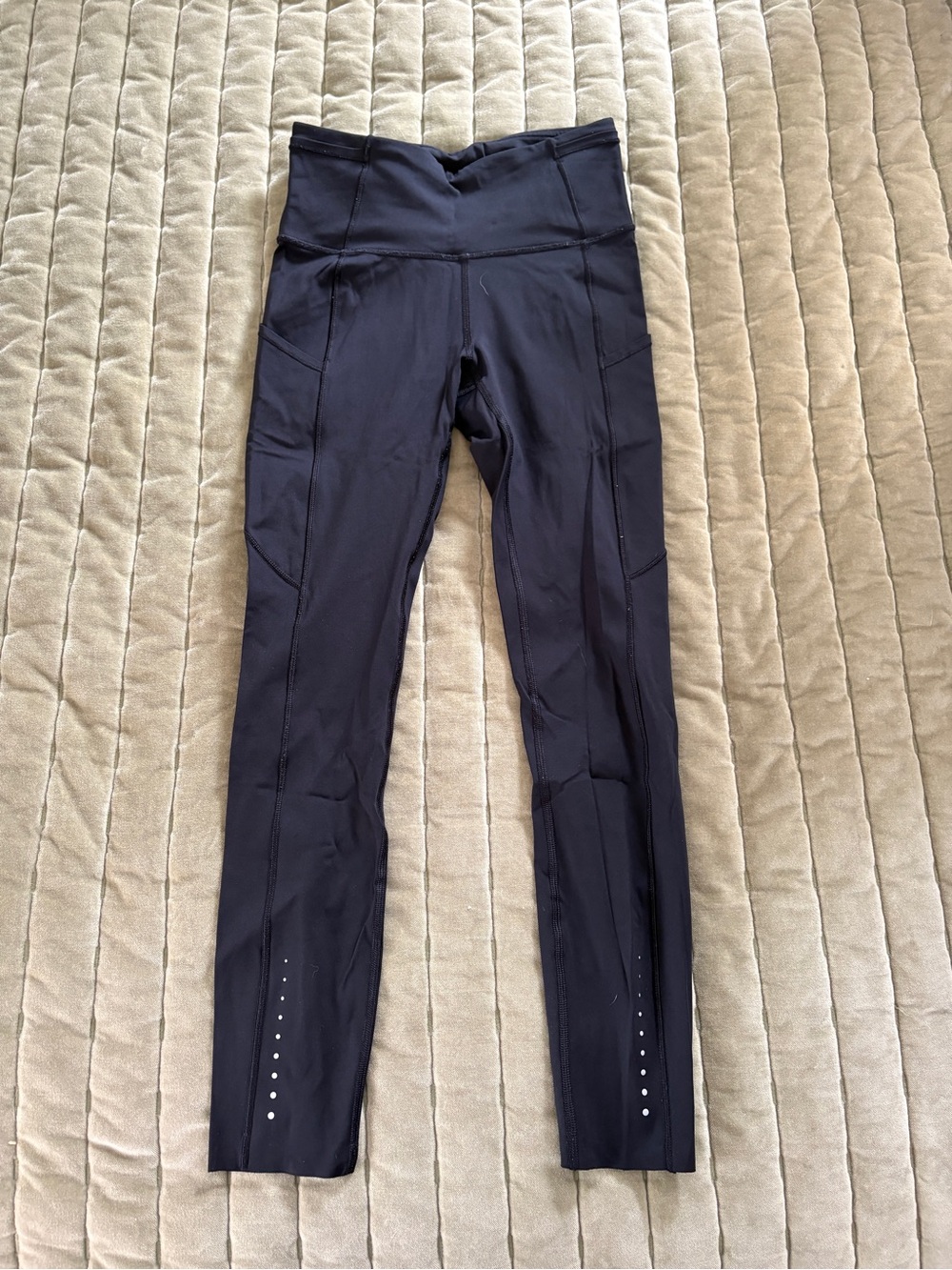 lululemon athletica Black High-Rise Leggings with Ankle Reflective Dots